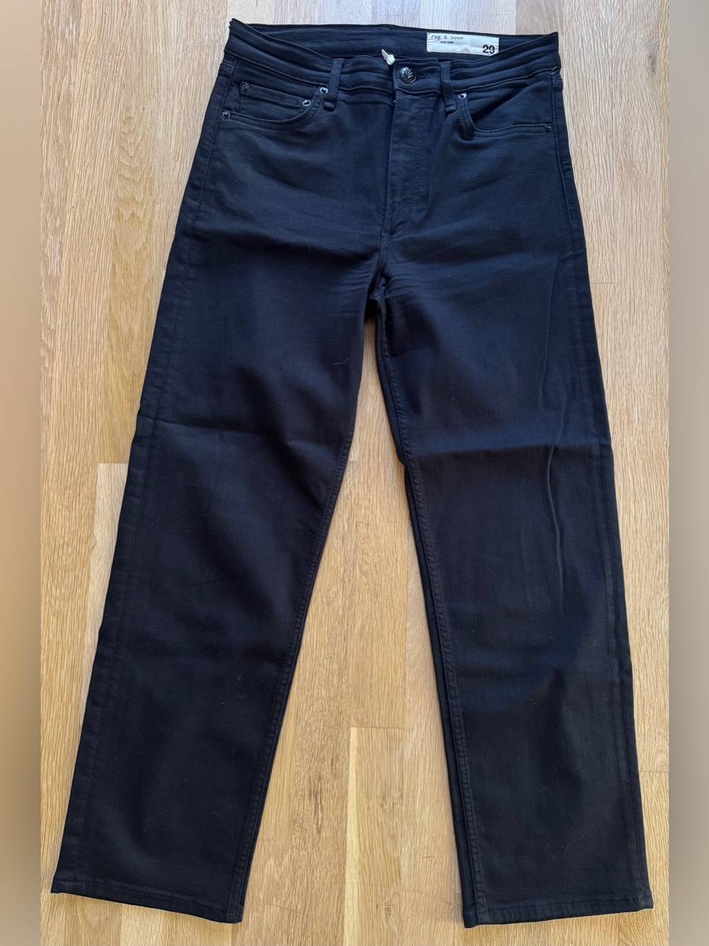 Rag & Bone Harlow mid-rise ankle straight leg jeans Size 29 Black